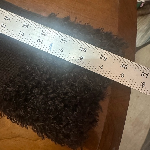 Y2K Max Studio Brown Knitwear Faux Fur Trim Duster Cardigan Sweater - Size XL - Picture 7 of 8